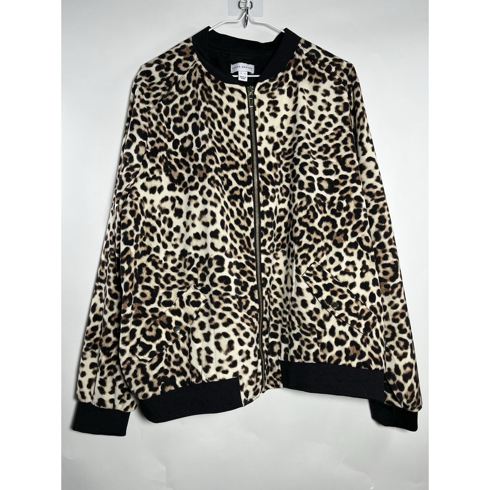 Susan Graver Animal Print Bomber Jacket